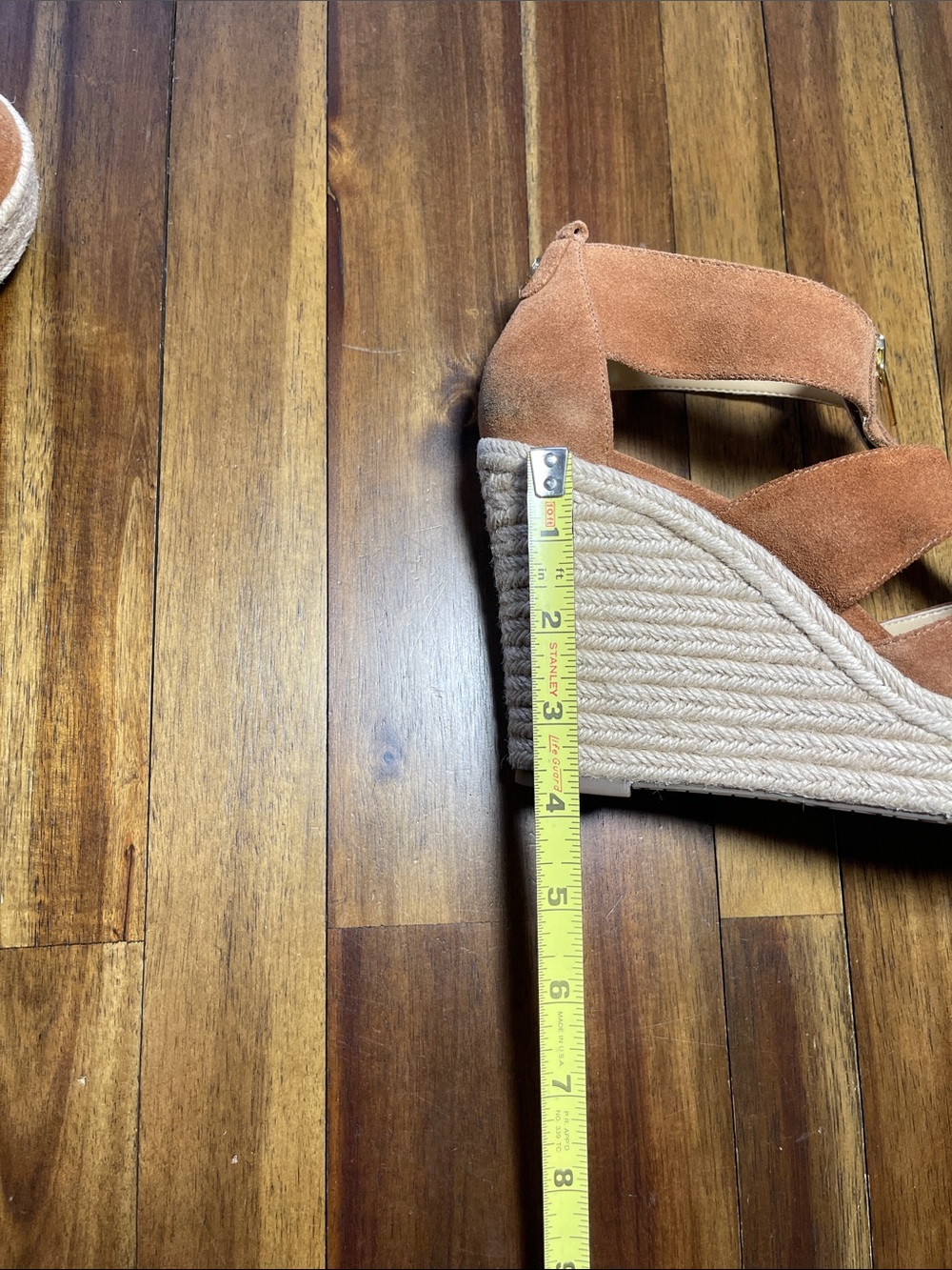Michael Kors Damita Brown suede espadrille Wedge Sandals with Front Zipper - Picture 12 of 13